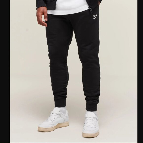 Gymshark Crest Joggers Mens Medium Black Slim Fit - Picture 1 of 9